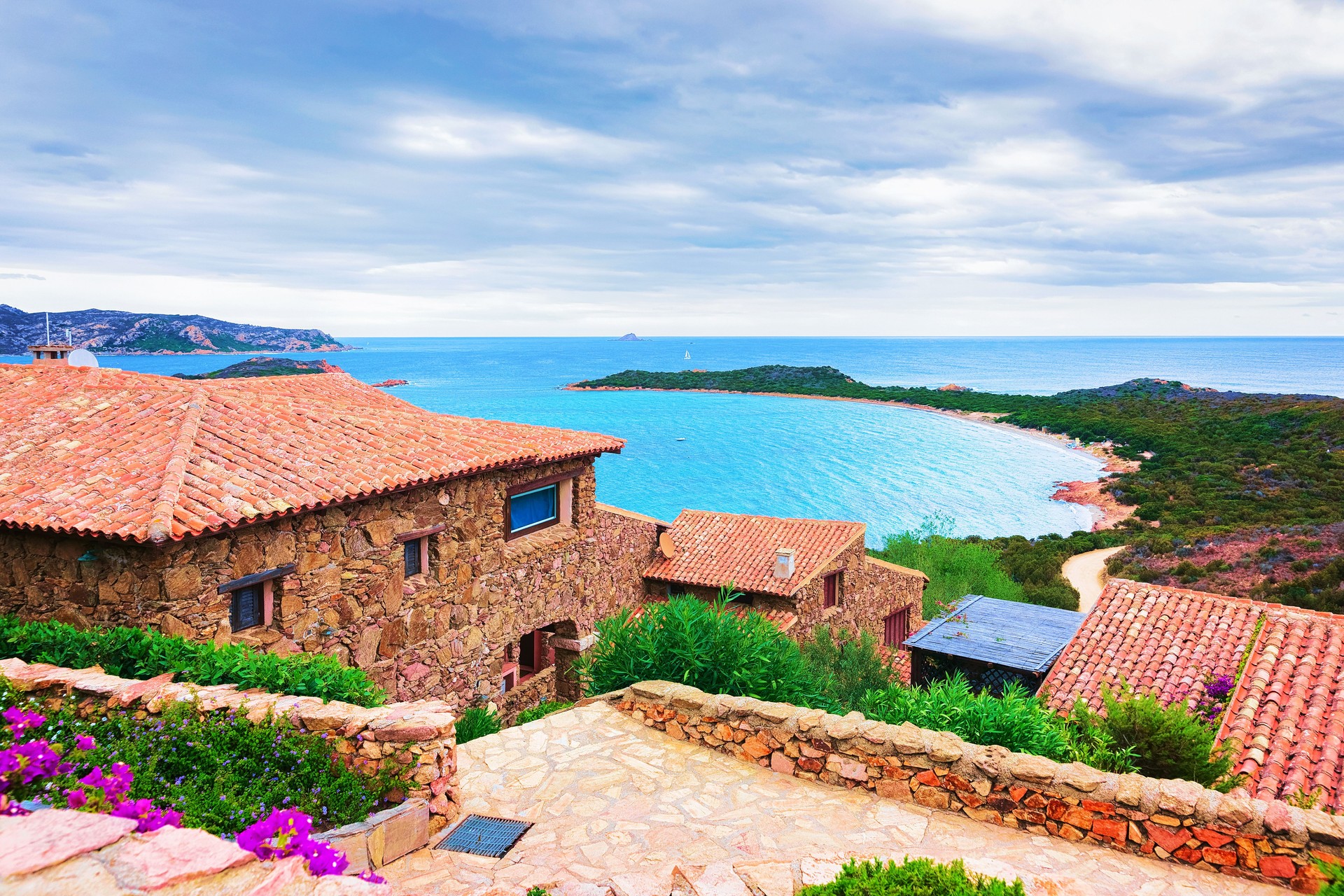 Scenery with Houses and Capo Coda Cavallo San Teodoro Sardinia