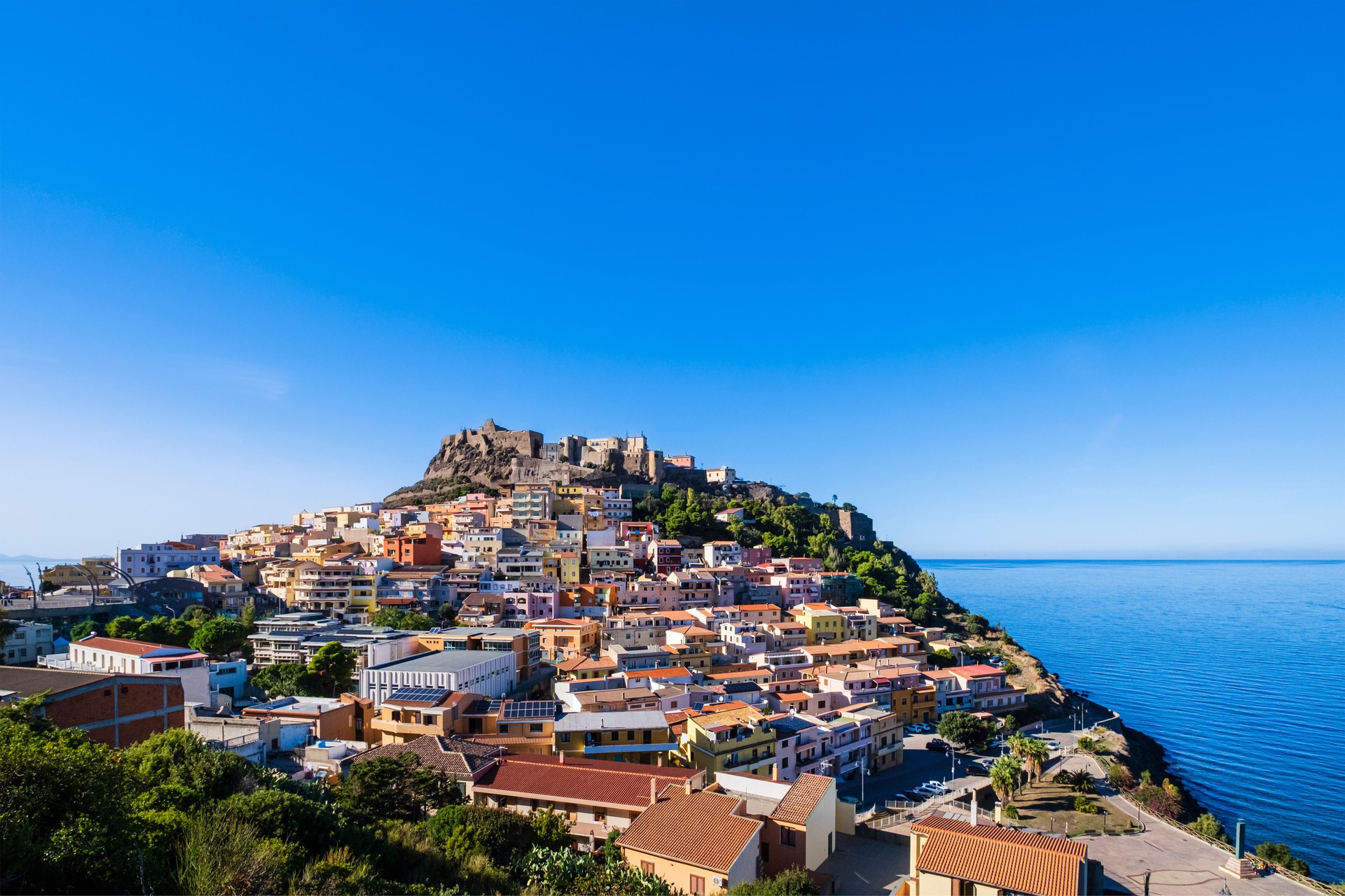 View of Castelsardo, historic town in northwest Sardinia